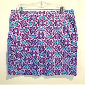 Talbots petites blue and red skirt